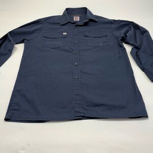 Big Bill Men's Size Large Navy Blue Long Sleeve Button-Up Work Shirt #147
